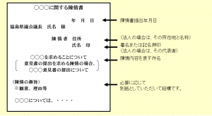 陳情書の記載例