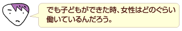 でも子どもができた時、女性はどのぐらい働いているんだろう。