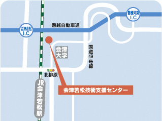 地図（会津若松技術支援センター）