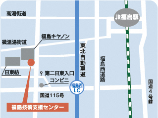 地図（福島技術支援センター）