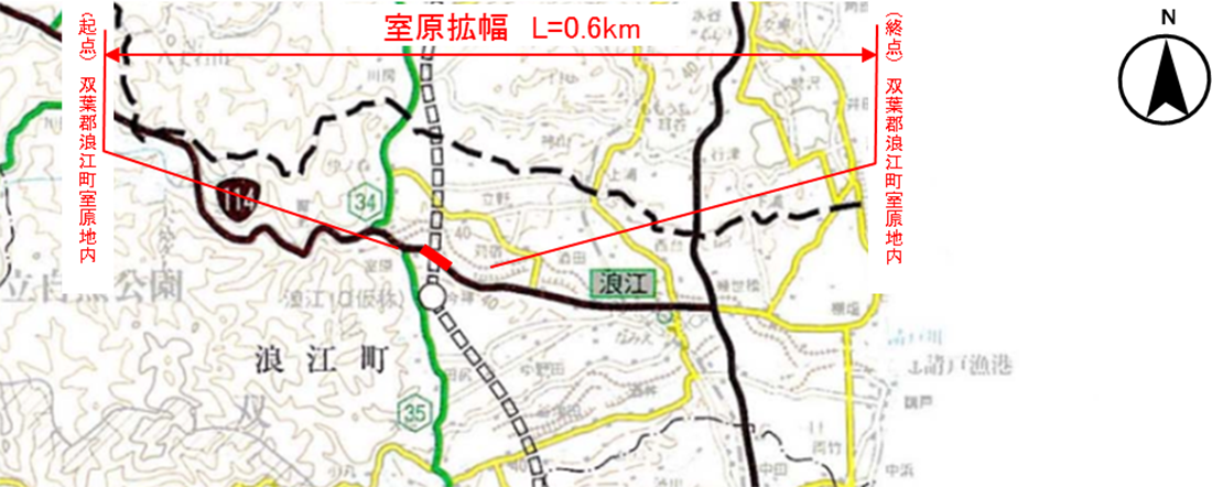 国道114号　室原拡幅の地図