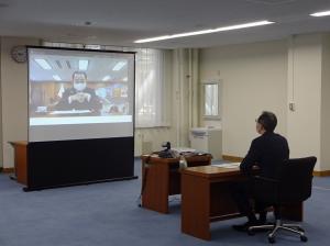 復興大臣とのテレビ会談