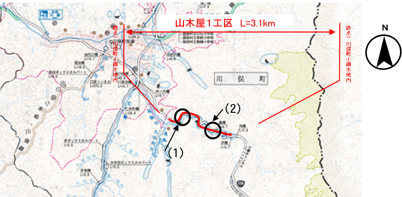 山木屋１工区の概要図