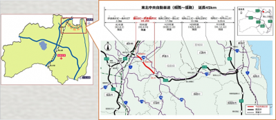 相馬福島道路整備状況図